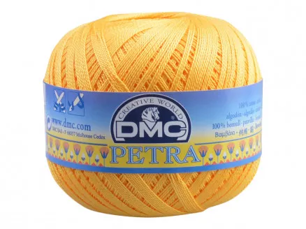 DMC Petra Nr. 8 Virkgarn Unicolor 5742 Kraftigt Gult