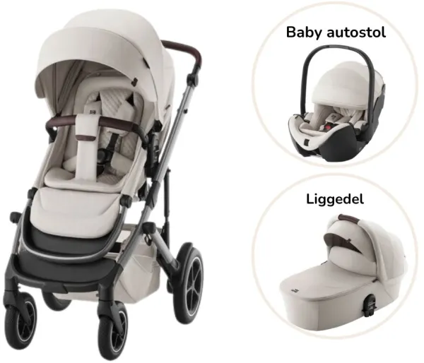 Smile 5Z lux barnvagn inkl. bilbarnstol - mjuk taupe